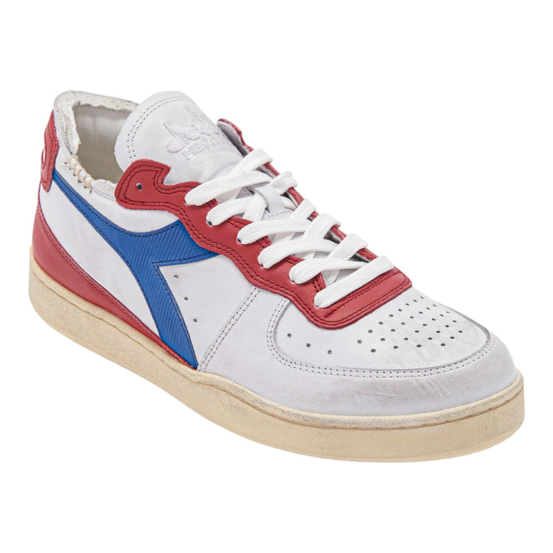 DIADORA Sneakers Unisex WHITE/POMPEIAN RED 201.176282 - MI BASKET ROW CUT