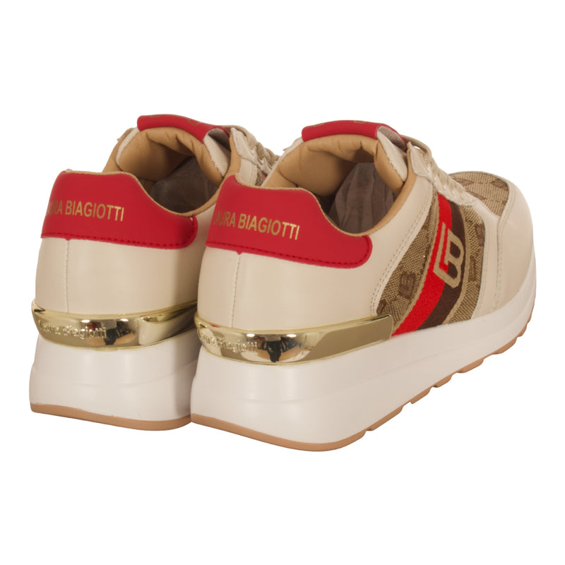 LAURA BIAGIOTTI Sneakers Donna BEIGE RED 8007